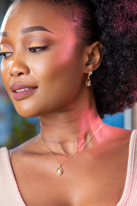 Elara Crystal Dewdrop Set