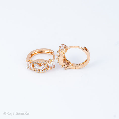 Zigzag Clear Baguette Medium Hoops