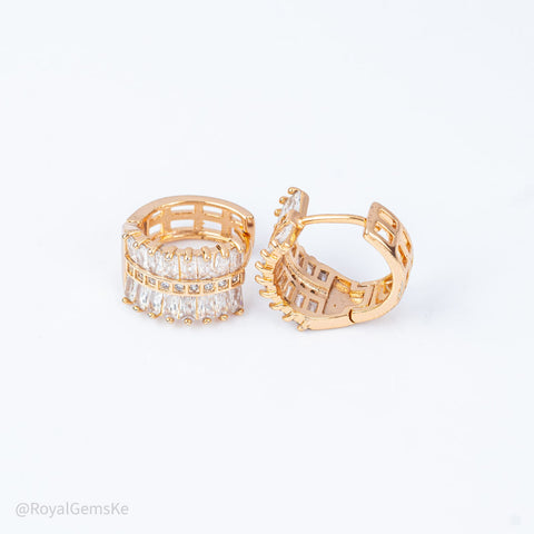 Marquise Pavé Drop Medium Hoops