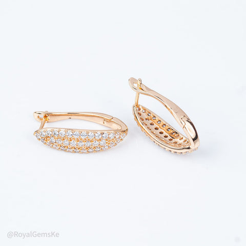 Heart-End Crystal Pavé Medium Hoops