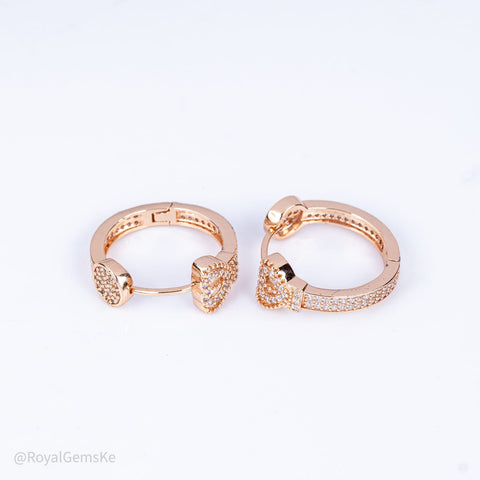 Diagonal Cut Pavé Stripe Medium Hoops