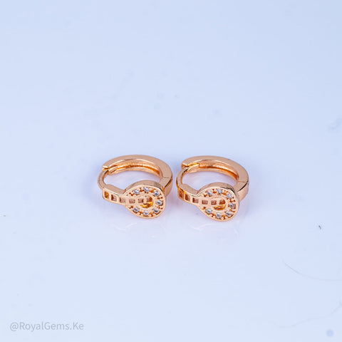 Horseshoe Crystal Drop Mini Hoops