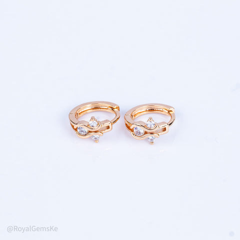 Triple Crystal Twist Mini Hoops
