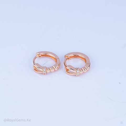 Beaded Band Crystal Mini Hoops