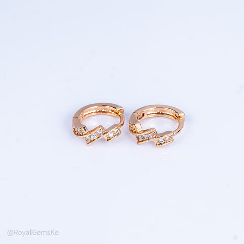 Zigzag Crystal Edge Mini Hoops