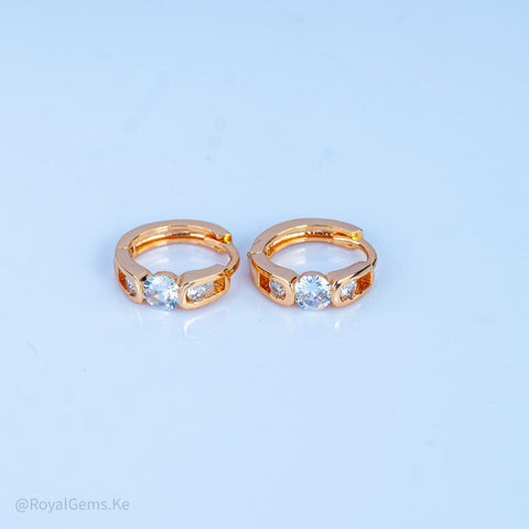 Triple Stone Bold Sparkle Mini Hoops