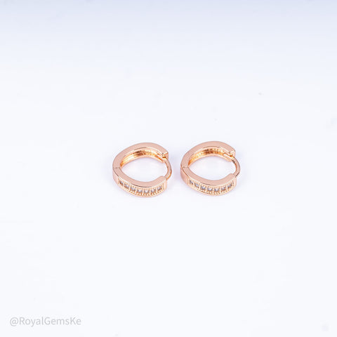 Pave Band Elegance Mini Hoops