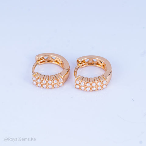 Pearl Cluster Luxe Mini Hoops