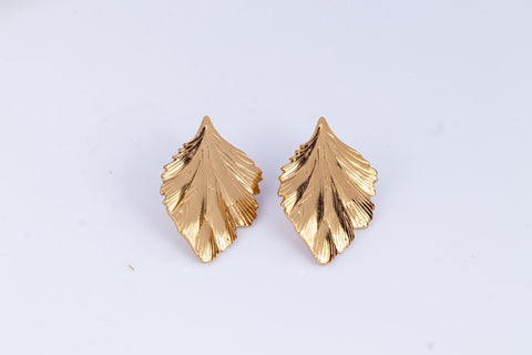 Gold Leaf-Shaped Earrings