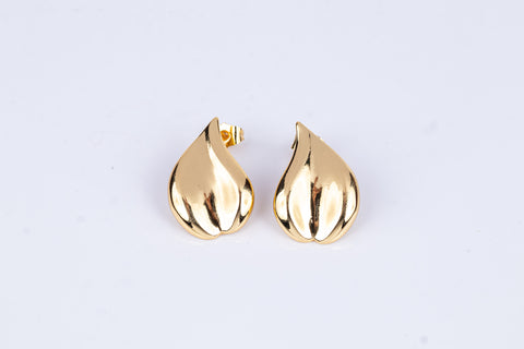 Polished Gold Petal Earrings