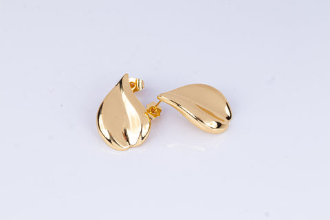 Polished Gold Petal Earrings