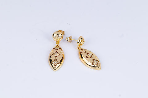 Golden Fleur Button Earrings