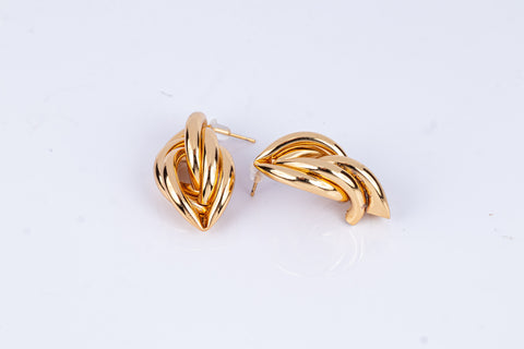 Elegant Twist Knot Gold Earrings