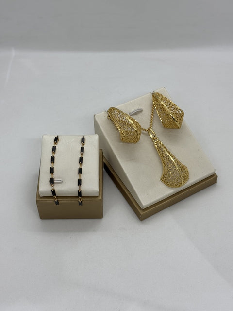 Small Dangle Earrings + Chunky Pendant Set