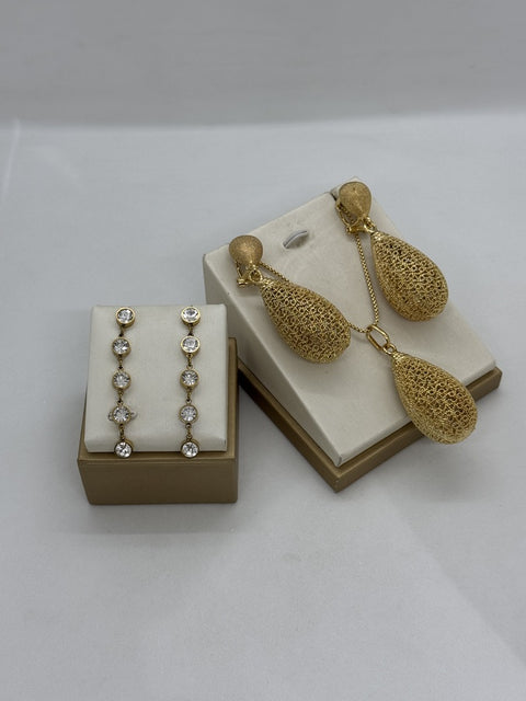 Small Dangle Earrings + Chunky Pendant Set