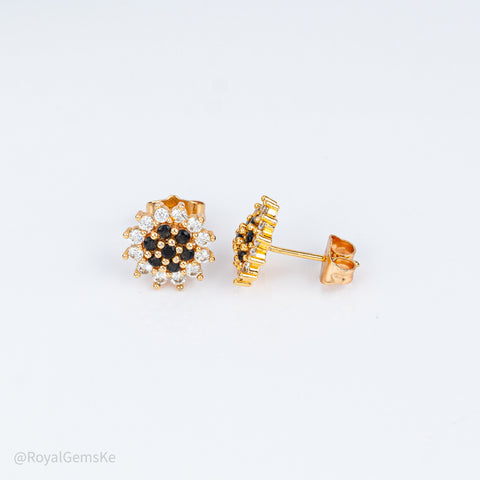 Onyx Bloom Sunburst Studs