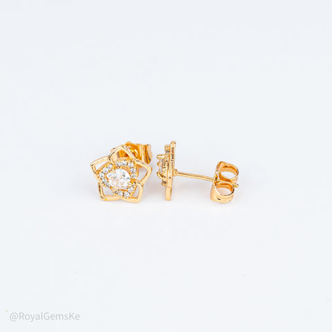 Gilded Wildflower Halo Studs