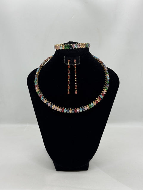 Small Dangle Earrings + Choker Set