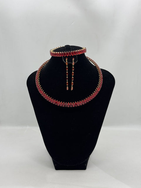 Small Dangle Earrings + Choker Set