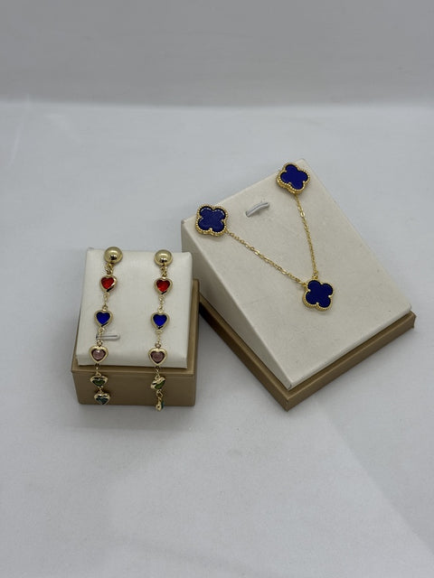 Small Dangle Earrings + Pendant Set