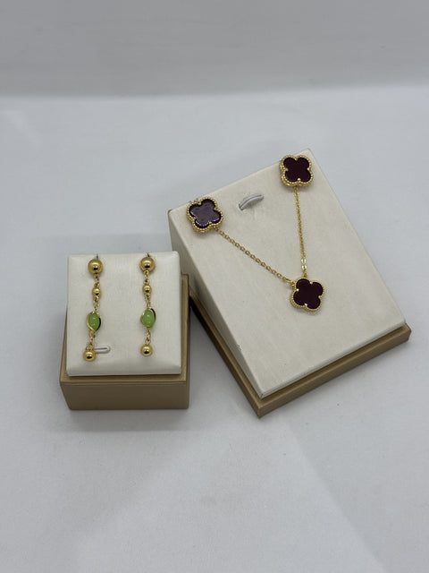 Small Dangle Earrings + Pendant Set